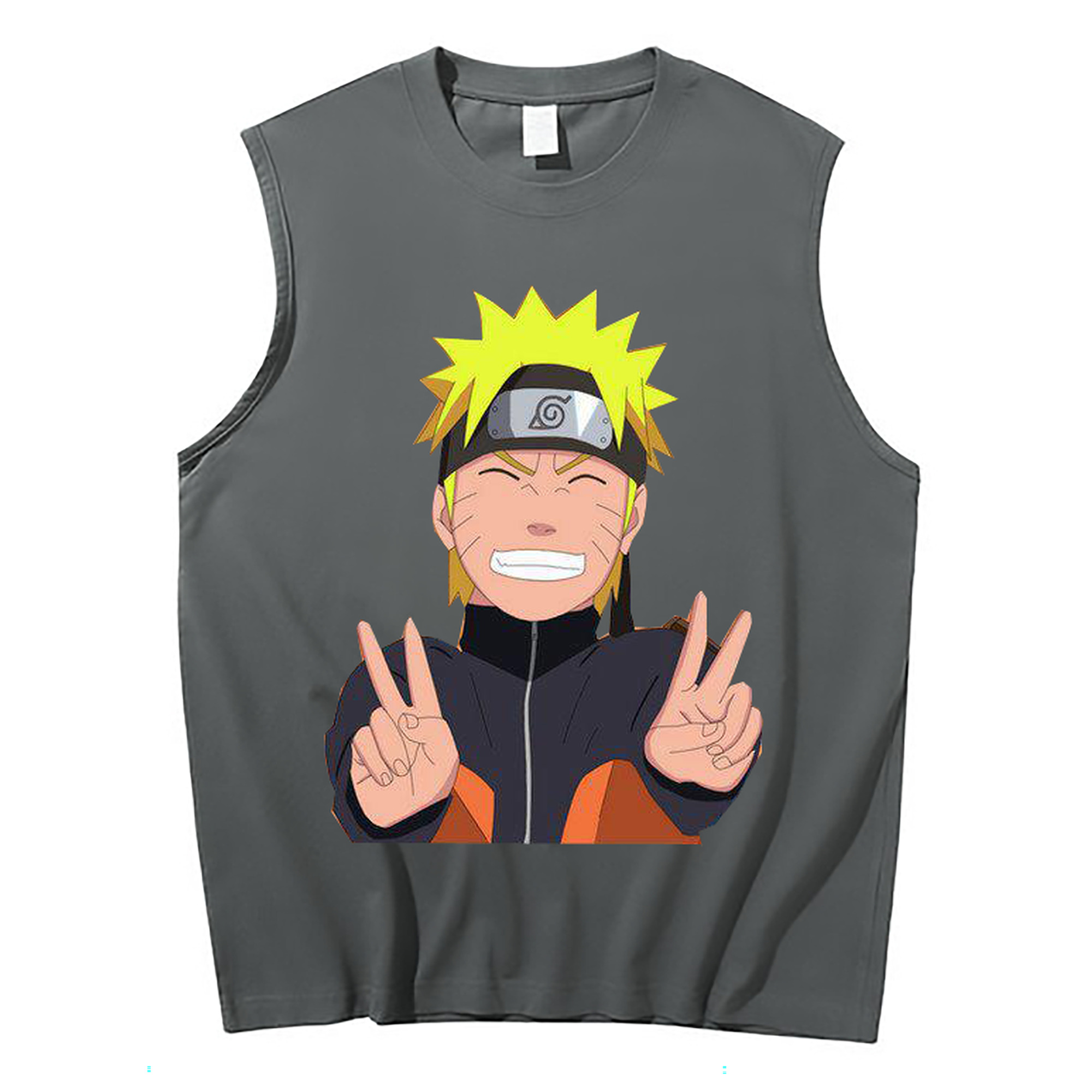 （画像用） NARUTO -ナルト- うずまき ナルト Uzumaki Naruto コットン100％タンクトップ（フロントプリント）